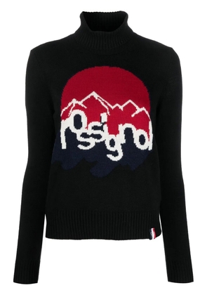 Rossignol roll neck intarsia-knit jumper - Black