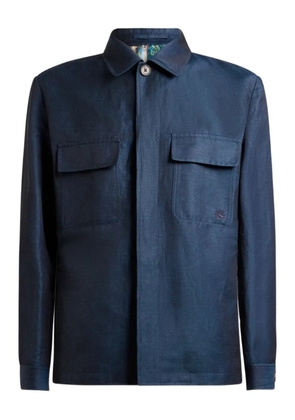 ETRO wool and linen shacket - Blue