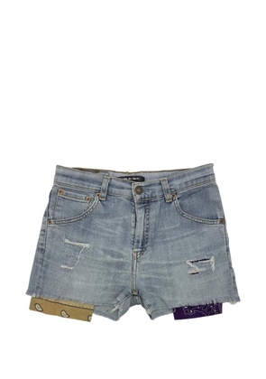 Htc Los Angeles distressed bandana-insert shorts - Blue