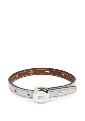 Tory Burch logo-plaque buckled leather bracelet - Blue