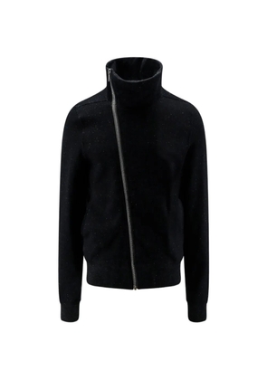 Rick Owens asymmetric-zip funnel-neck sweater - Black