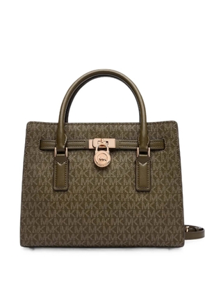 Michael Kors logo-print padlock-detail tote bag - Green