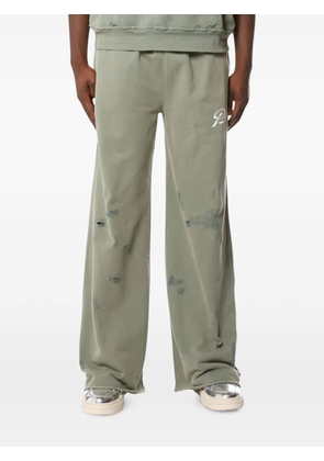 Purple Brand Slugger distressed logo-print track pants - Green
