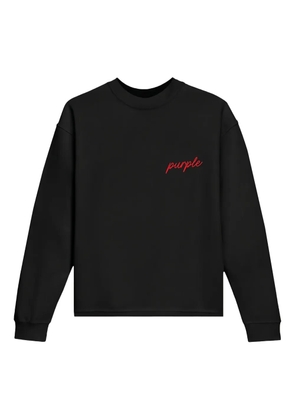 Purple Brand logo-embroidered long-sleeve T-shirt - Black