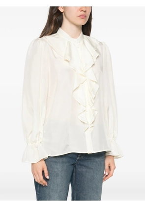 Marella buttoned ruffled shirt - Neutrals