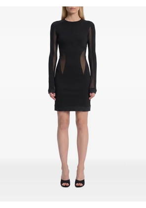 The Attico mini dress with tulle inserts - Black