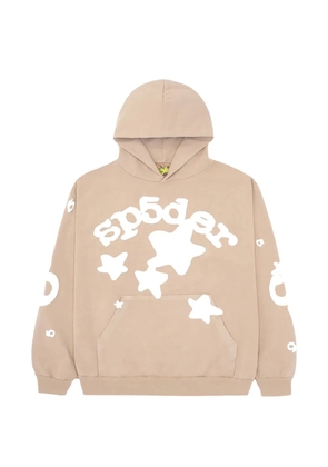 SP5DER Beluga graphic-print hoodie - Neutrals