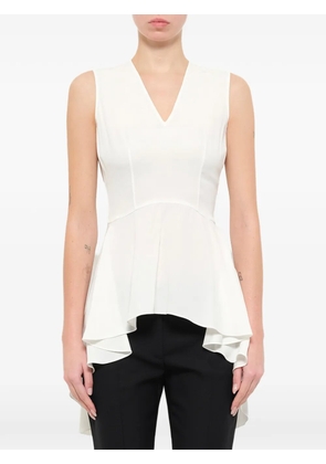 Alexander McQueen peplum V-neck top - White