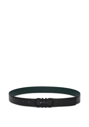 Ferragamo reversible and adjustable knurled Gancini belt - Black