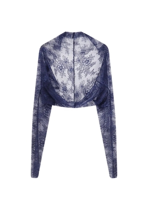 Alberta Ferretti lace shrug - Blue