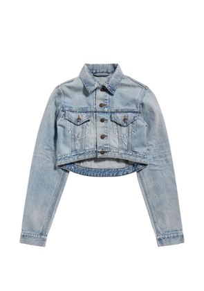Balenciaga cropped distressed denim jacket - Blue