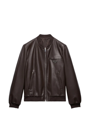 Prada reversible nappa leather bomber jacket - Brown