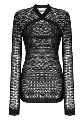 Off-White metallic-threading open-knit jumper - Black