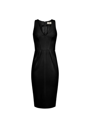 Elisabetta Franchi V-neck logo dress - Black