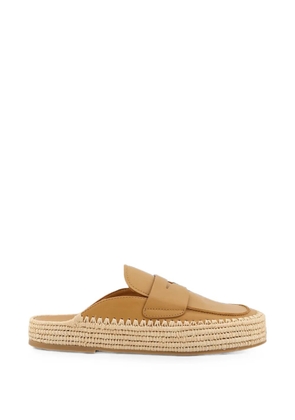 Paloma Barceló Belinda Calidis leather raffia flat mules - Neutrals