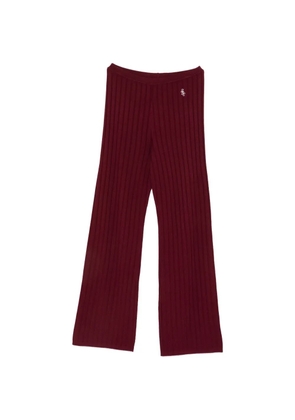 Sporty & Rich ribbed-knit palazzo pants - Red