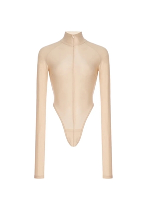 LaQuan Smith high-neck long-sleeve bodysuit - Neutrals