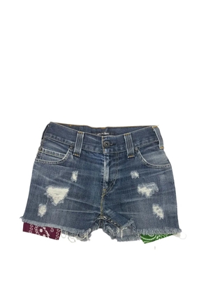 Htc Los Angeles distressed bandana-insert shorts - Blue