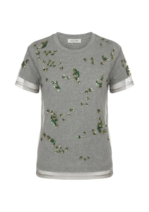 Valentino Garavani sequin-embellished layered T-shirt - Grey