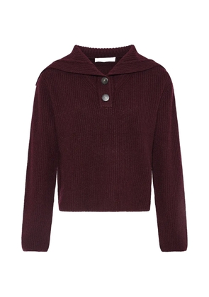 Yves Salomon buttoned sailor-collar sweater - Red