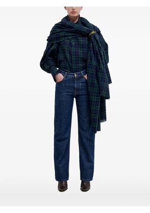 DARKPARK Georgia detachable-scarf check shirt - Blue