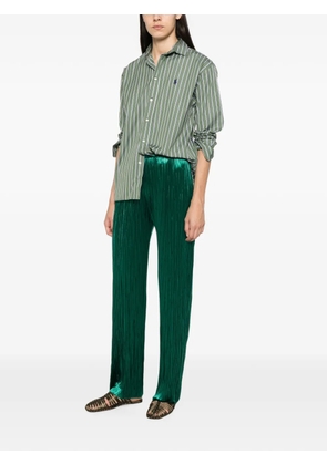 Forte Forte pleated satin-finish trousers - Green