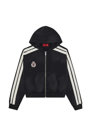 424 side-stripe logo-patch hoodie - Black