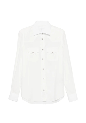 Eleventy western-style panelled shirt - White