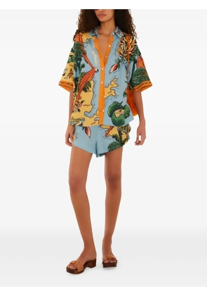 FARM Rio multicolor Beaches Path drawstring shorts - Blue