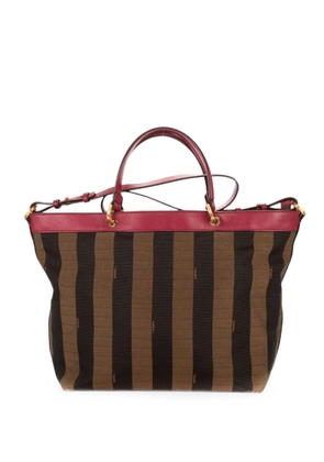 Fendi Pre-Owned medium Pequin striped tote bag - Brown