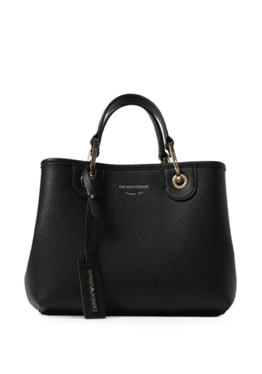 Emporio Armani logo-print pebbled tote bag - Black