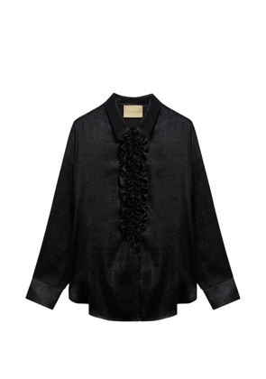 MOMONÌ Bilancia Bis ruffled shirt - Black