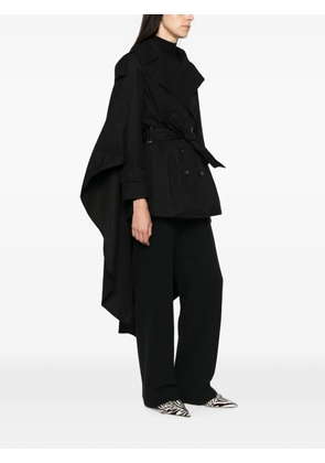 Elisabetta Franchi belted cape-panel coat - Black
