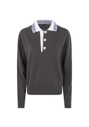 Nº21 wool polo sweater - Grey