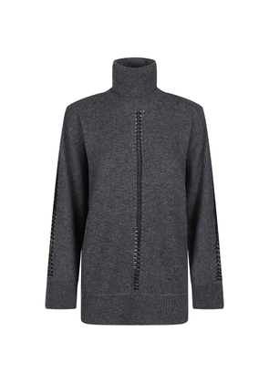 P.A.R.O.S.H. braided-detail turtleneck sweater - Grey