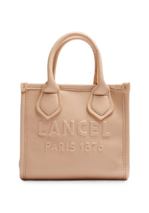Lancel logo-embossed grained leather tote bag - Neutrals