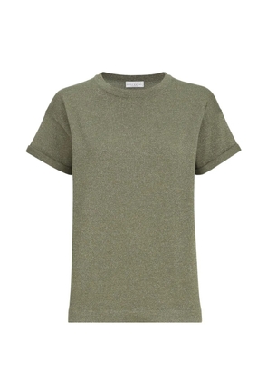 Brunello Cucinelli sparkling cashmere and silk lightweight knit T-shirt - Green