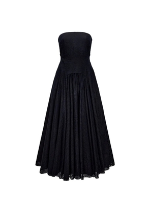 Another Tomorrow gingham-check strapless dress - Black