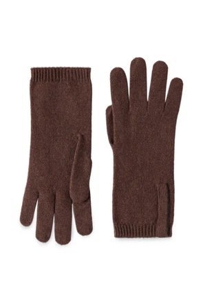 Brunello Cucinelli cashmere knit gloves with Monili - Brown