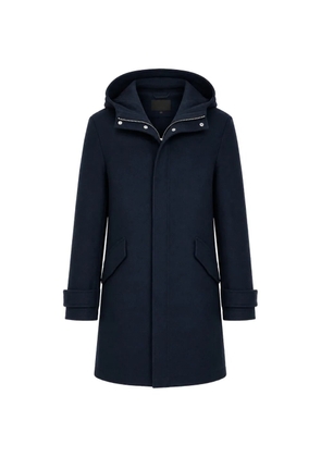 Yves Salomon double-sided hooded coat - Blue