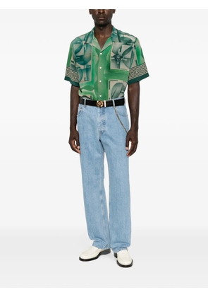 Versace Greca-print Medusa-head shirt - Green