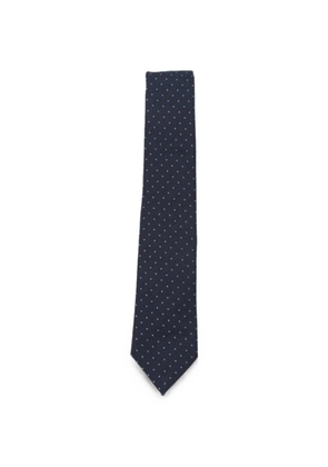 Emporio Armani polka-dot silk tie - Blue
