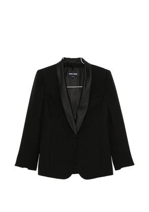 Giorgio Armani satin-lapel single-breasted jacket - Black