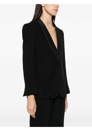 Giorgio Armani satin-lapel single-breasted jacket - Black