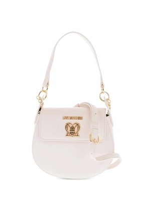 Moschino mini logo-plaque shoulder bag - Neutrals