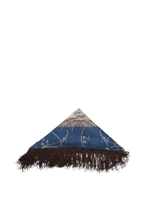 Pierre-Louis Mascia fringe-trim floral-print scarf - Blue
