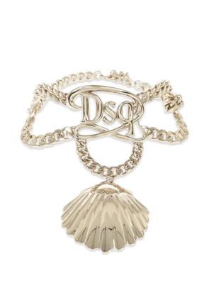 DSQUARED2 logo shell necklace - Gold