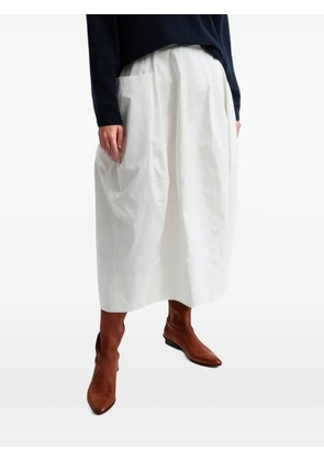 Tibi Nylon Lantern pleated midi skirt - White