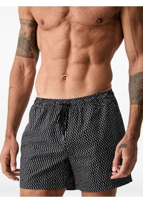 Marc O'Polo geometric-print drawstring swim shorts - Black
