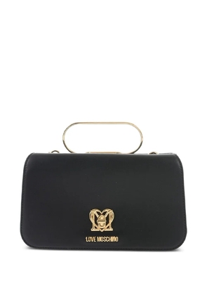 Moschino logo-plaque cutch bag - Black